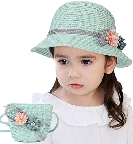 Sumolux Straw Hats Girls Kids Sun Hats Summer Beach Hats Straw Woven Pocket Suit Outdoor Activities #TOP3