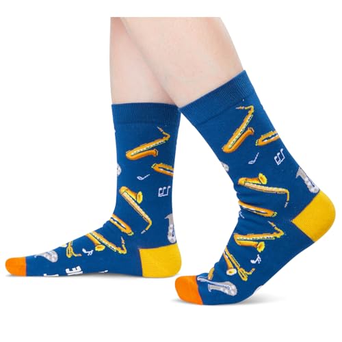 image for HAPPYPOP Saxophone Socks for Men Women - Crazy Saxophone Gifts Percuss