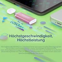 Transcened ESD300 512GB USB 10Gbps, Type C, Rosa, bis zu 1,050 MB/s, Externe SSD | Dual-Anschluss (USB-C & A) | für iPhone 15/16/17 & Android – Ansicht 5