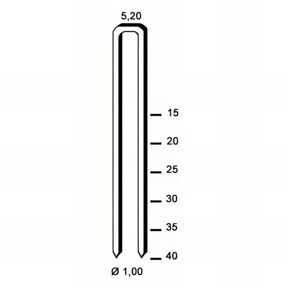 5.000 Grapas Gb-20 - Galvanizadas Resinadas - 10,8 x 20 x 1,2 mm - D-Work