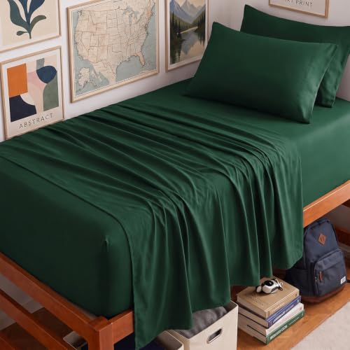 Image of CozyLux 4-Piece Twin XL Sheets, Fits 18-21 Inch Mattresses, Oeko-TEX