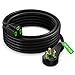 Maximm Flat Plug Extension Cord 10 ft with Slim Space-Saving Plug Design, Low Profile Extension Cord 16AWG (Black)
