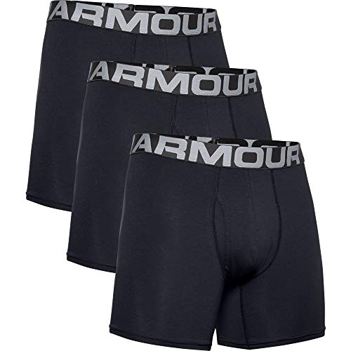 Under Armour Men's Charged Cotton 6in 3 Pack Elasticated and quick-drying sports underwear, extra-comfortable boxer briefs with 4-way stretch in a pack of 3 (pack of 1)