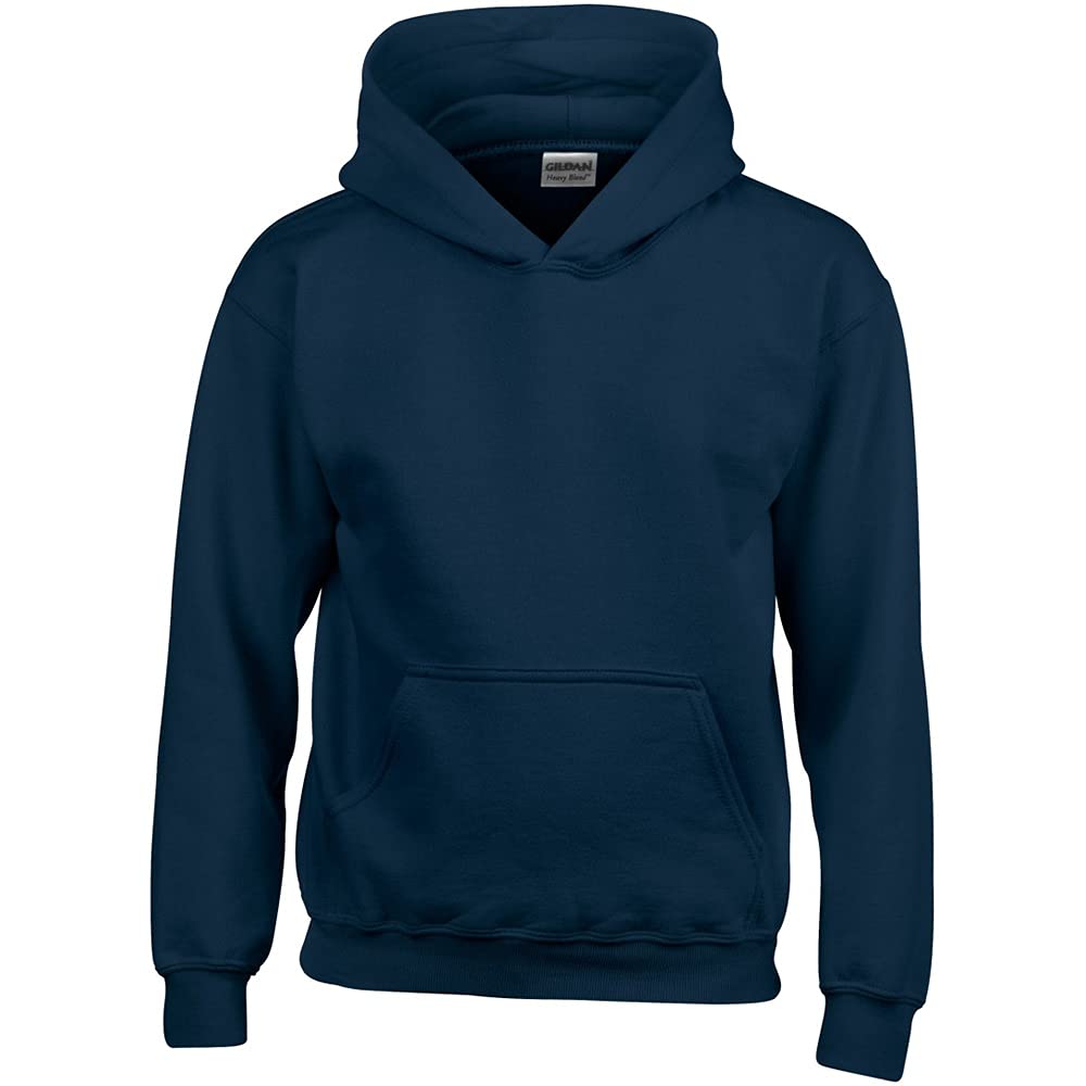 GILDAN Heavy Blend Childrens Unisex Hooded Sweatshirt Top/Hoodie (L) (Navy)