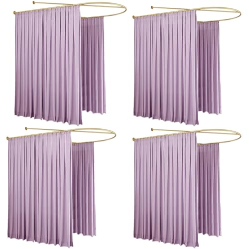 URUCHF Velvet Curtain for Beauty Salons and Studio Apartments - Wall-Mounted Room Divider with Ceiling Support (4pcs, W 120CM)