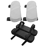 NUOBESTY 4 Stück Armlehnenpolster Rutschfester Boden aus Memory Schaum mit Polyester Pp Baumwolle und Zwei Verstellbaren Gurten für Bürostühle für Home und Dining Chairs