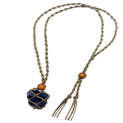 WUYANSE Collar de cristal de turmalina negra natural con colgante de piedra preciosa de chakra con colgante de piedra de turmalina para hombre y mujer