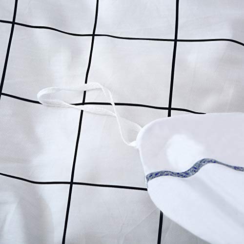 Clothknow White Grid Duvet Cover Set Queen White Black Bedding Sets Checker Buffalo Bedding Queen Plaid Geometric Comforter Cover Women Men Bedding 3Pcs Bedding Duvet Cover Sets #TOP5