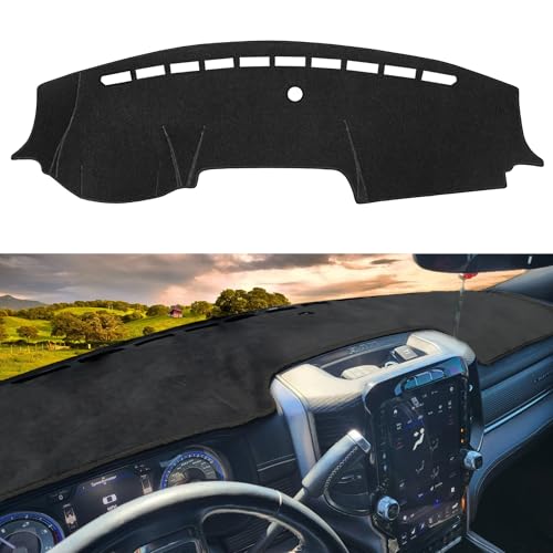 SKYLOTEC Dash Cover Compatible with Dodge RAM 1500 2500 3500 2019-2025 2026 Dash Pad Dashboard Mat Carpet Protector (Not Fit for Classic)