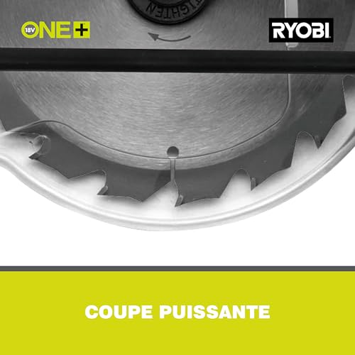 RYOBI - Scie Circulaire Sans Fil 18V ONE+ RWSL1801M – Lame Ø150 mm 18 dents, Réglage Profondeur et Inclinaison – Coupe Bois, OSB, Panneaux – Batterie Non Incluse