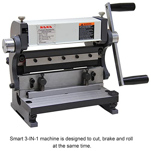 Kaka Industrial Sheet Metal Brake 3-In-1/8, 8-Inch Combination Sheet Metal Brake, Shear Press Brake 20-Gauge Capacity, Shears And Slip Roll Machine For Shear Bending Rolling, Brake Shear Roll Machine #TOP1