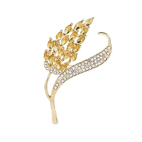 Broche dorée incrustée de Zircon grand format pour col de veste