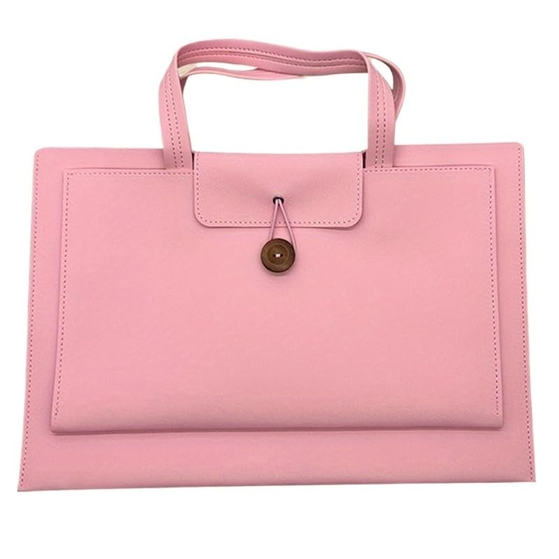 Business Leather HandBag Suitable For Samsung Galaxy Tab S10 FE Plus 13.1“/S11 Ultra 14.6" Large Capacity Storage Briefcases(Pinko,S11 Ultra 14.6")