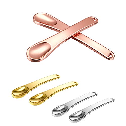 6 Stück Mini Metal Makeup Spatel, Kosmetiklöffel, Beauty Skincare Mischspatel für Gesichtscreme, Beauty Mask (Gold, Silber, Roségold) Cover