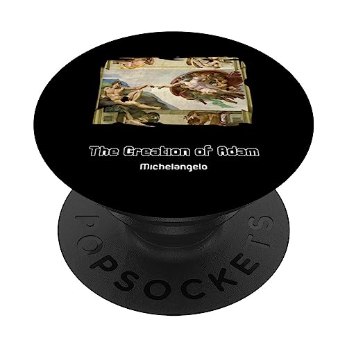 The Creation of Adam with Funny Sunglasses PopSockets Swappable PopGrip, Black