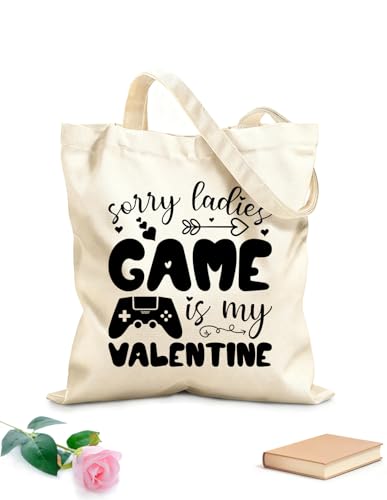 XIARON Bolsos de calicó para mujer tipografía del día de San Valentín Tela de 340g/m² de grosor Se usa como neceser L Negro