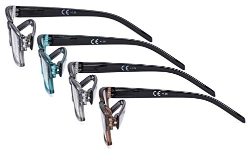 Image of Eyekepper Reading Glasses 4 Pack Fashion Spring Hinge Readers Great Value Quality Glasses Women Reading +2.25