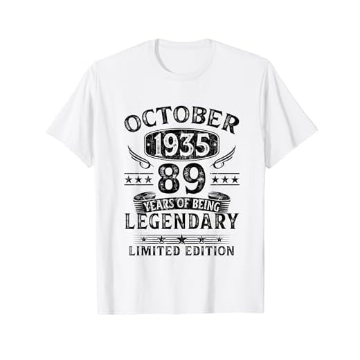 Regalo 89 Años Hombre Mujer Fabricado En Octubre 1935 Camiseta