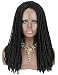 Kalyss Full Dreadlocks African American Hair Wig Long Curly Rolls Twist Braids Premium Synthetic Wigs for Black Women (Brownish Black #2)