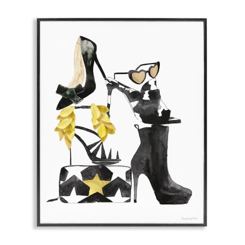 'Chic Fashion Accessory Arrangement Stacked'| Framed Giclee Art
