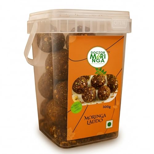 Image of DOCTOR MORINGA Laddoo 300g - Protein & Fiber-Rich Energy Balls | Traditional Indian Sweet with Dates & Dry Fruits, Jaggery Powder | Festive Mithai for Gifting & Celebrations | Ready to Eat Laddu | Suitable for All Seasons - Pack of 1
