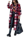 Design: Lang Karierte Jacke mit knöpfe, Umlegekragen, Aufgesetzte Pattentaschen vorne, Oversized Übergangsjacke, Overshirt mit Karomuster