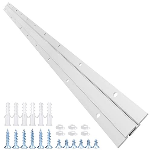 Image of French Cleat Hanger 30 Inch ,2Pairs Aluminum Z Clips for Hanger Supports 120lbs - Interlocking Wall Mounting Bracket Hardware Kit for Hanging Mirrors, Picture, Shelf, Whiteboard, Art, Frames