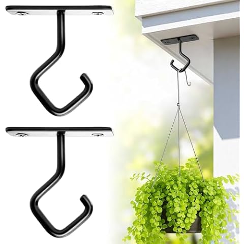 AJART Ceiling Hooks for Hanging Plants - Iron Plant Hanger for Wall Mount - 2 Pack/2.5 Inch Ceiling Hook for Indoor Use Cover