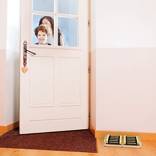 Relaxdays Outdoor Schuhabstreifer, rutschfester Boden, kräftige Borsten, Fußabtreter Außenbereich, Holz Leisten, natur