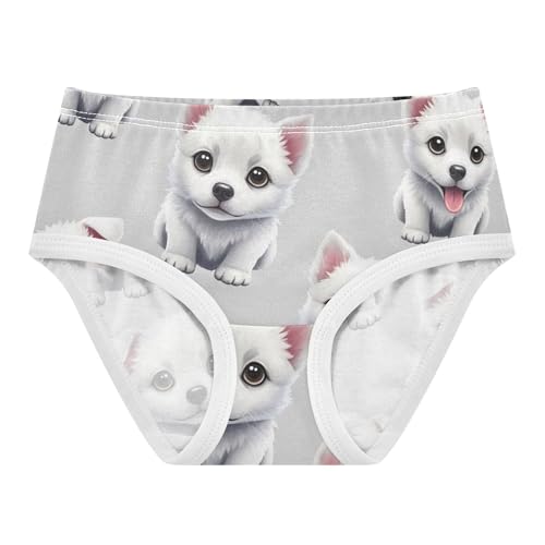 Flower Girls Underwear Toddlers 2t Cotton Little Girl Panties Cute Cartoon Dogs White Puppies Briefs Undies Kids