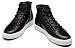 Jousen Men's Casual Shoes High Top Premium Leather Fashion Sneakers Dress Boots for Men(AMY5107A Black 11.5)