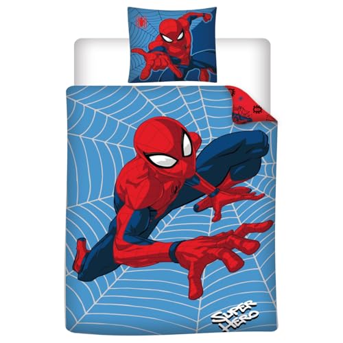 KK SHOPPING Versandhandel Klaus Kolodzie Spiderman Bettwäsche Set Super Hero 135 x 200 cm