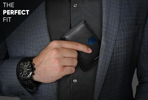 Image of SERMAN BRANDS Wallets for Men Slim Mens leather RFID Blocking Minimalist Card Front Pocket Bifold Travel Thin