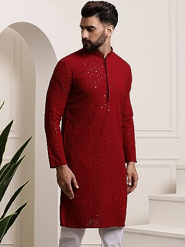 Image of SOJANYA Men's Cotton Regular Fit Solid Regular Kurta