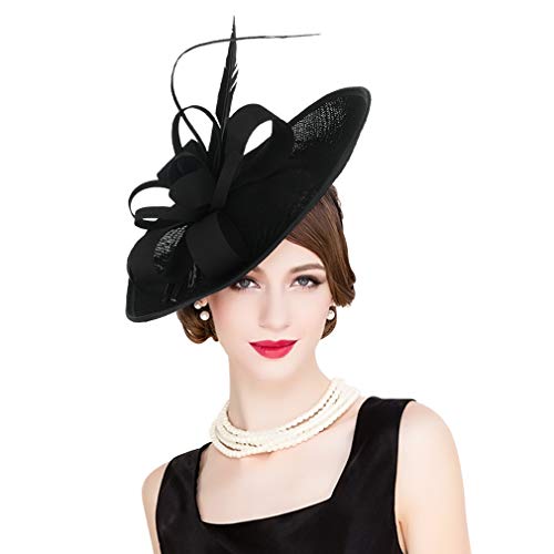 Chapeau avec coiffe à plumes parfait pour un mariage champêtre chic et cocktail estival
