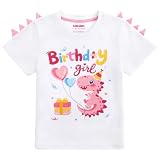 WAWSAM 3. Geburtstag T-Shirt Mädchen Dinosaurier Kurzarm Shirt