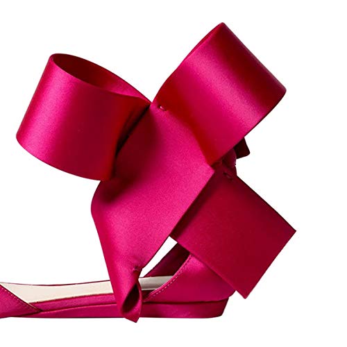 FSJ Women Chic Closed Pointed Toe D'Orsay Ankle Strap Ballet Flats Shoes Large Side Bows Comfortable Shoes Size 4-16 US2