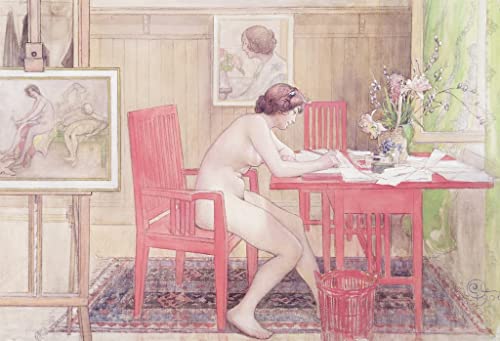 Art Tableau Cartes postales d'ecriture Carl Larsson affiche impression sur toile 60x90cm