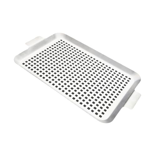 hejhncii Efficient Stainless Steel Grills Pans for Outdoor BBQ with Perforated Design and Handle Ideal for Vegetables Fish Meat