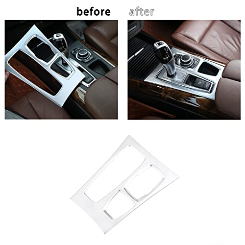 Yuechi Zebrush Left Hand Drive Matte Silver Abs Chrome For Bmw X5 X6 E70 E71 2010 2011 2012 2013 Car Center Console Decorative Cover Trim Accessories Lhd #TOP5