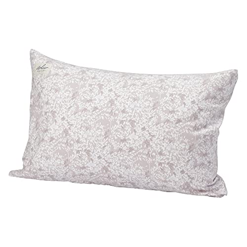 nishikawa 【 西川 】 枕カバー 63X43cmのサイズの枕に対応 ワイドサイズ 洗える イトリエ あったか 起毛 やわらか 落ち着いた植物柄 日本製 ピンク PJ91309690