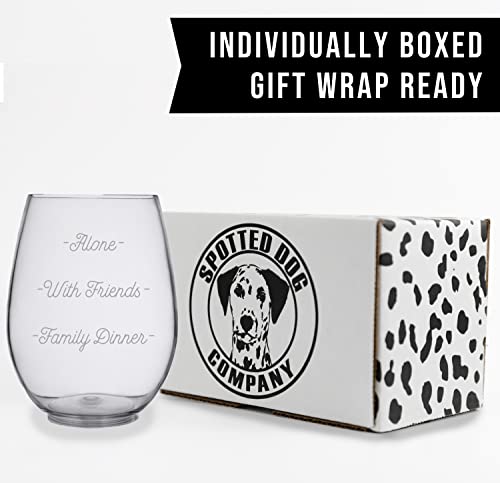 Personalized Mothers Day Etched 17oz Stemless Wine Glass Tumbler – Wine Gifts for Women, Customized Mom Gifts for Her, Custom Mum Glass- Her, 40th Birthday, Message, Your Text Here