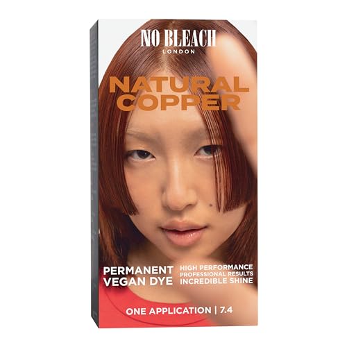 No Bleach London Permanent Hair Dye, Long-Lasting and Multi-dimensional At-Home Hair Colour, Fortified with Vegan Sea Silk and Cocamide for Incredible Shine, Colour: Natural Copper (Complete Kit)