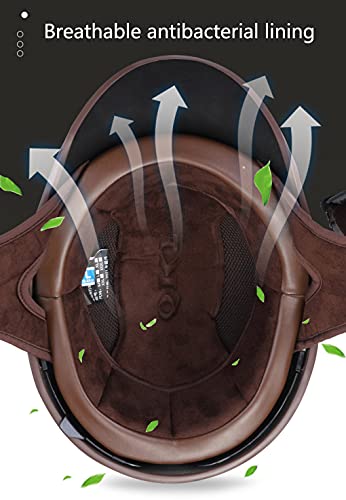 Hanhua Adult Men Women Helmets Motorcycle Half Helmet German Style Dot/Ece Approved With Uv Visor, Matte Black #TOP7