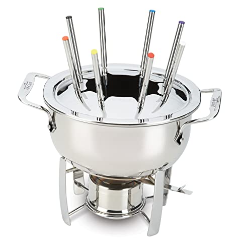 All-Clad Stainless Pot With Cast Aluminum Insert Fondue Set, 12 Piece, Grey #TOP19