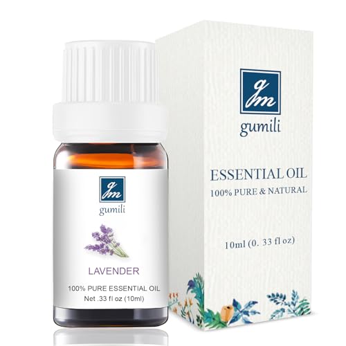 GM Gumili Lavender Essential Oil - Pure Organic Lavender Oil for Skin, Hair, Diffuser, Spray, Roll On, Body Massage - Floral Scent, 10mL