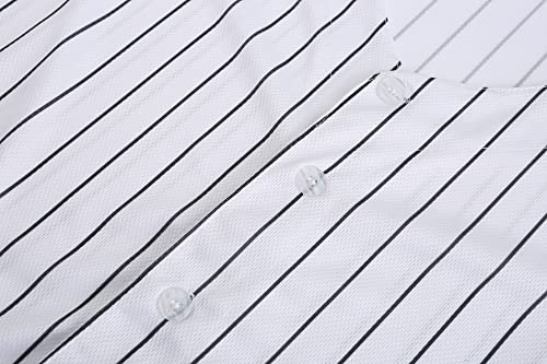 PRIMITAS Camisa masculina de beisebol simples de botão, uniforme de equipe de softball, hip hop hips