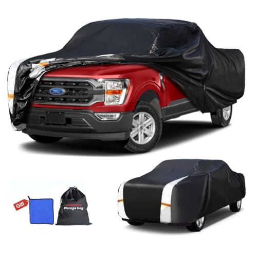 Image of Ford F-150 Truck Cover Custom Fit 1997-2026 Regular LB (8'-8.1') with Door Zipper, 12 Layers Full Exterior Pickup Truck Cover Waterproof All Weather, for Wind Dust Sun and UV Protection.