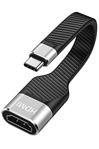 Ezo® HDMI to USB-C 変換アダプタ【4K@60Hz 高画質】高耐久性ゴム編組耐久usbcアダプター 【Thunderbolt 3 対応】Type C to HDMI変換ケーブル【タイプC スマホをテレビと繋ぐ HDMI 変換コネクタ】Macbook Pro/MacBook Air/iPad Pro/Chromebook/Pixel/XPS/Galaxy 他対応