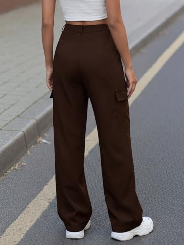 Image of GRECIILOOKS Cargo Pants For Woman | Trousers For Womans |High Waist Trouser for Women - Flared Parachute Pants with Side Pockets |Womens Cargo Pant | Elegant for College & Events (Available in Plus Size)